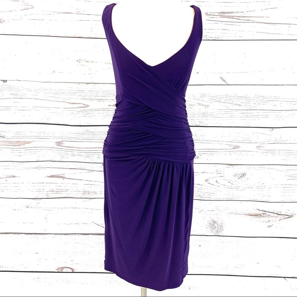 Ralph Lauren purple ruched sheath dress